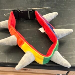 Rainbow spiked soft dog collar